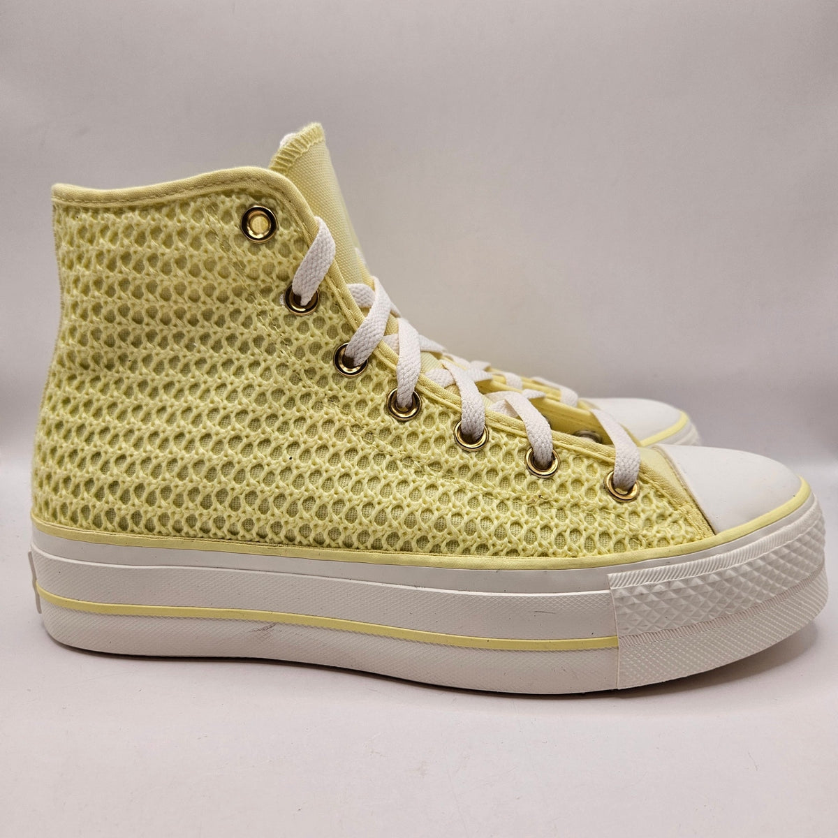 CONVERSE WOMEN'S 8.5 CHUCK TAYLOR ALL STAR LIFT HI PLATFORM LEMON SLUSHY A14967C