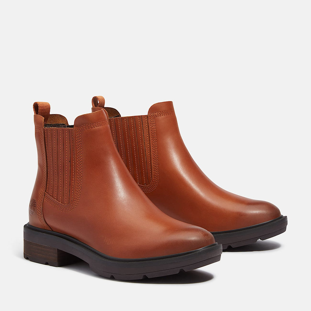 TIMBERLAND WOMEN'S 5.5 BRIMFIELD MID CHELSEA BOOT BROWN LEATHER NIB
