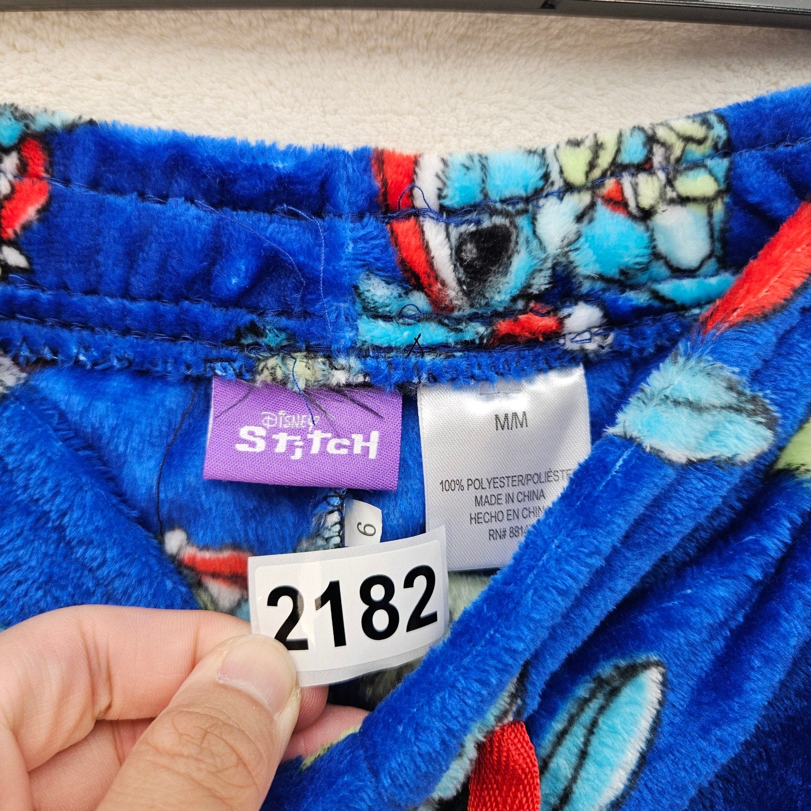 LILO STITCH CHRISTMAS SLEEPWEAR MEDIUM FLEECE PAJAMA PANTS BLUE NWOT