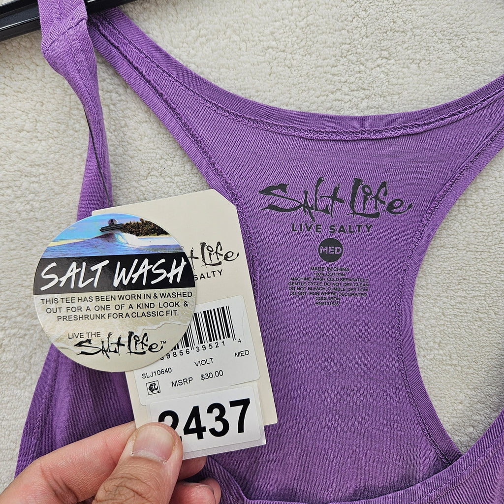 SALT LIFE WOMEN'S MEDIUM VIOLET TANK SALT WASHED NWT