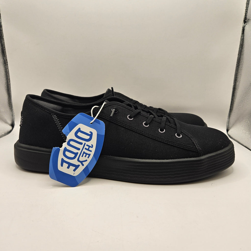 HEY DUDE MEN'S 13 CODY CANVAS BLACK/BLACK NWT 41291-060