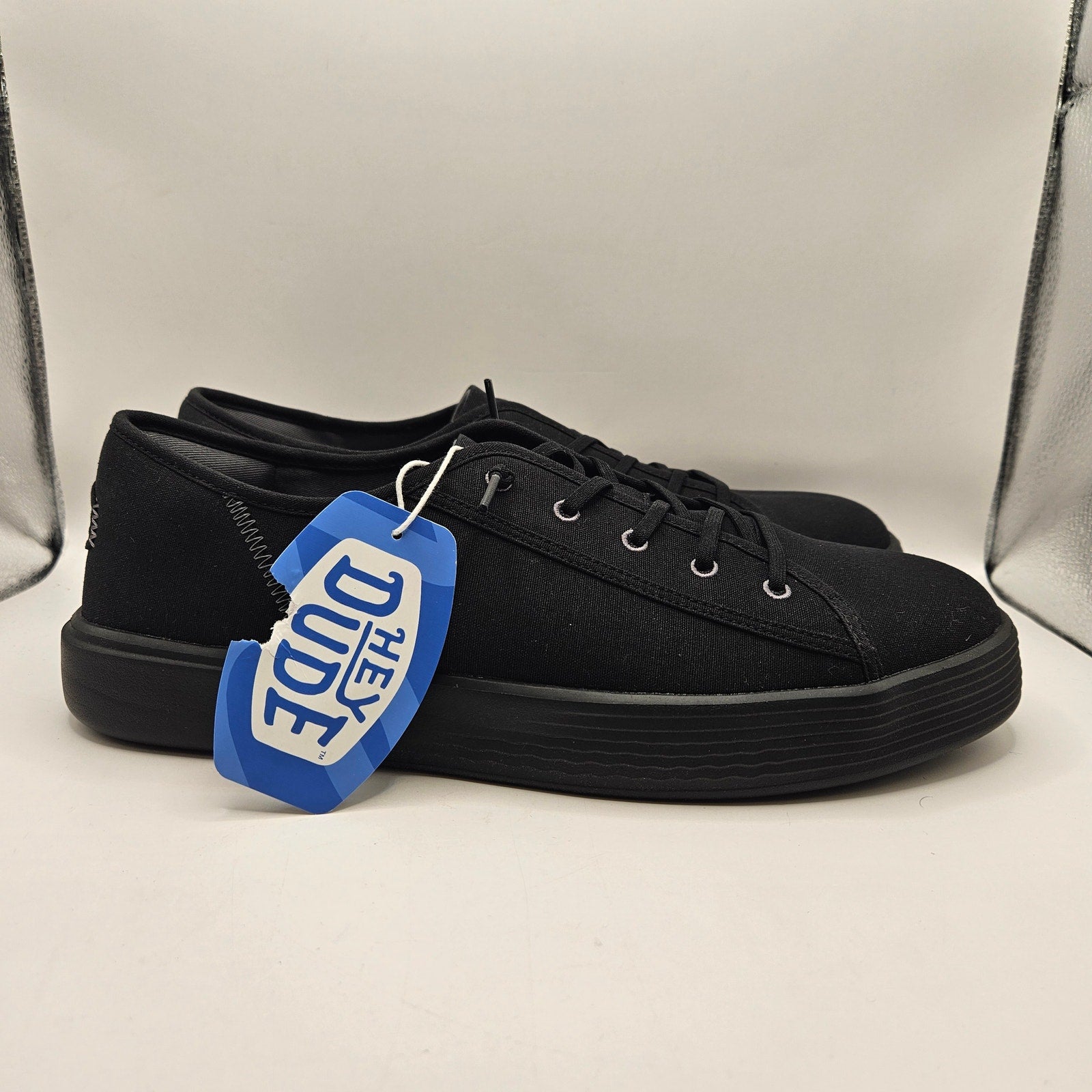 HEY DUDE MEN'S 13 CODY CANVAS BLACK/BLACK NWT 41291-060
