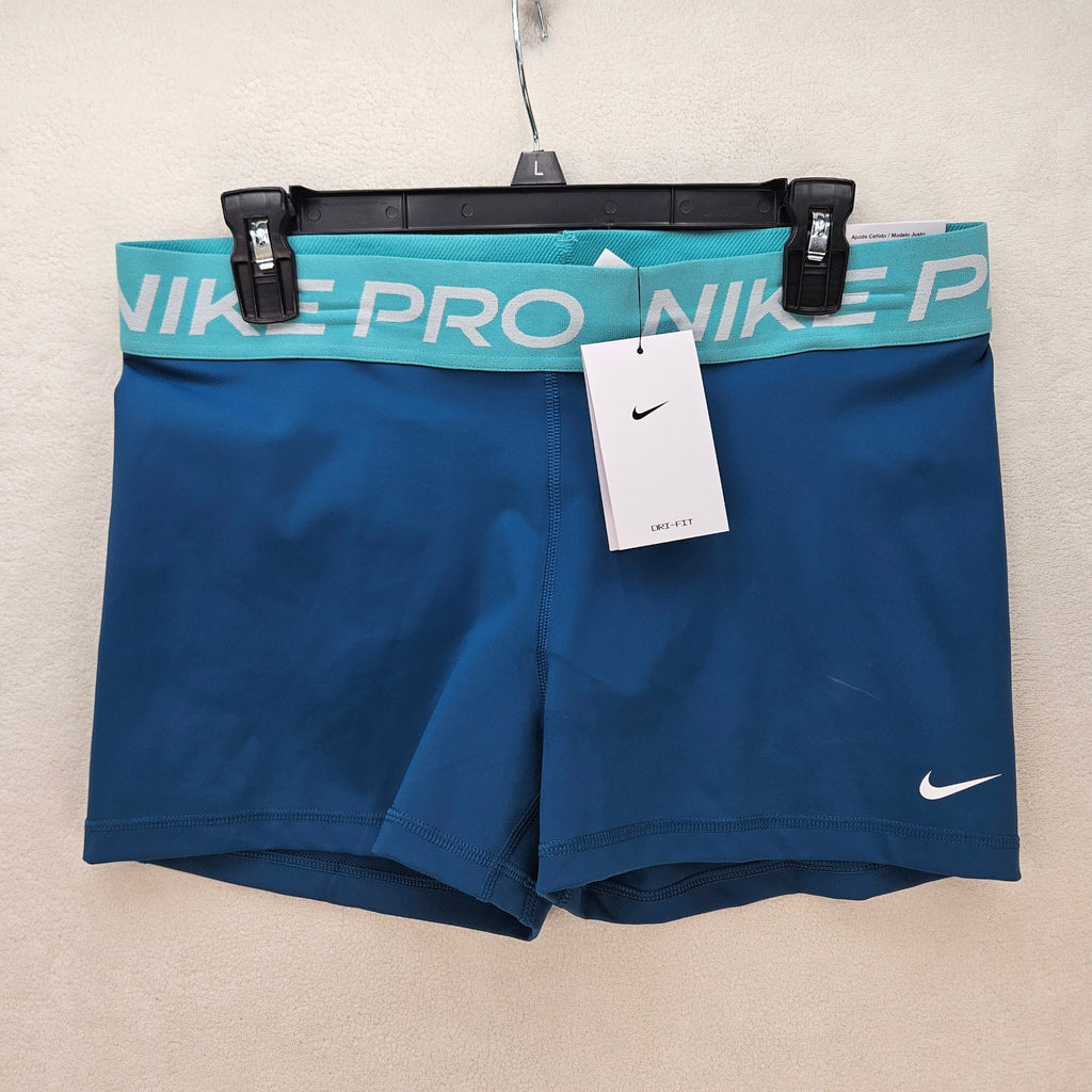 NIKE WOMEN'S XL DRI FIT COMPRESSION TRAINING SHORTS BLUE NWT CZ9857-404