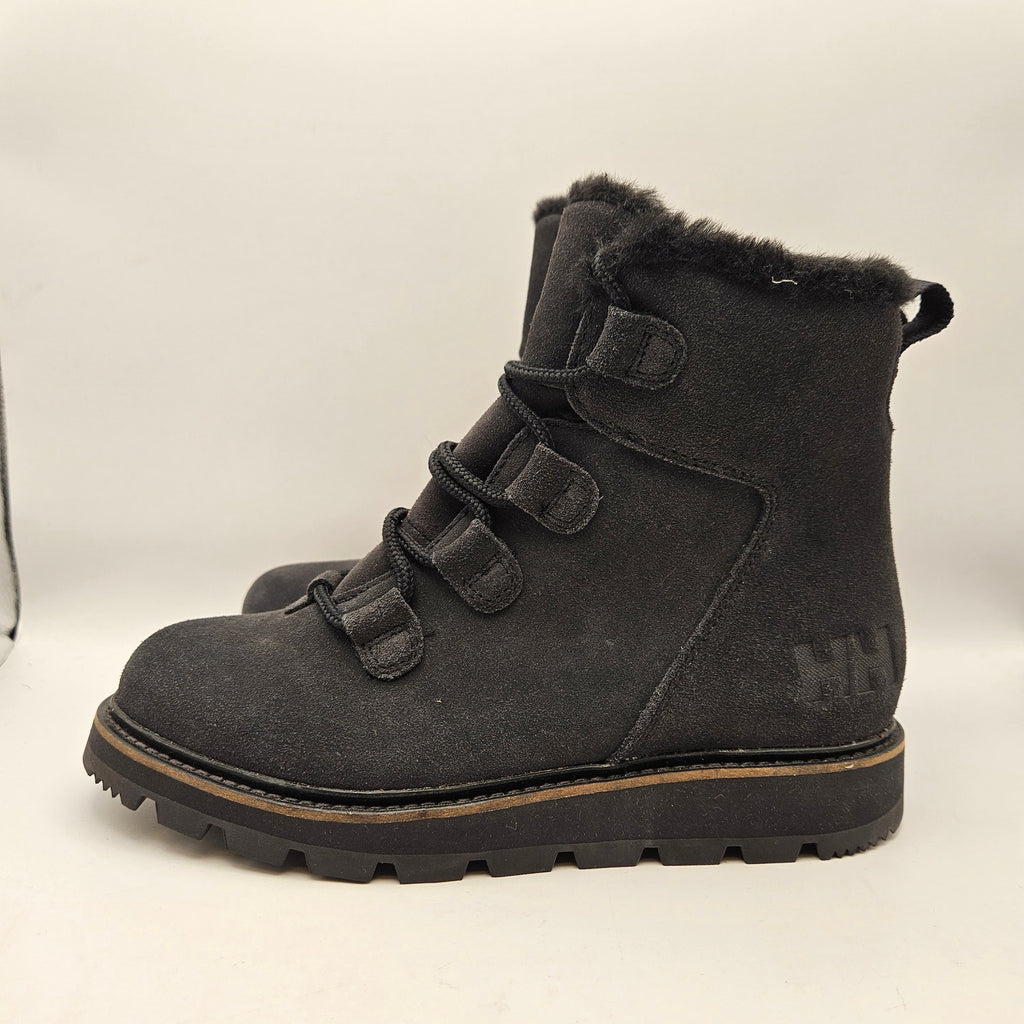 HELLY HANSEN WOMEN'S 6 WINTER BOOTS BLACK FAUX FUR LINED COLD WEATHER SNOW NWOB