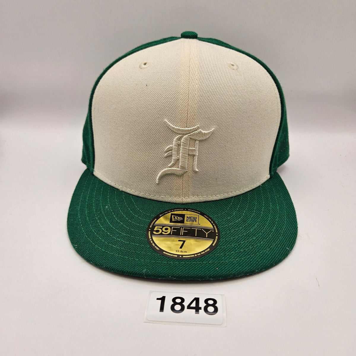 NEW ERA X FEAR OF GOD FITTED HAT GREEN 60224485 SIZE 7 FOG ESSENTIALS NWT