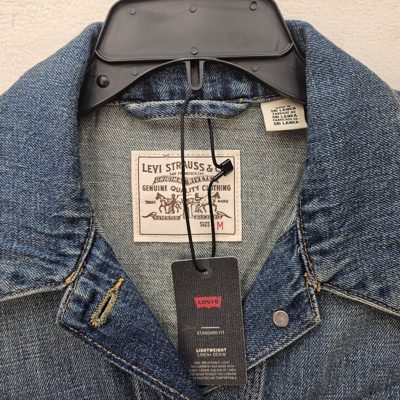 LEVI'S WOMEN'S MEDIUM SHRUNKEN '90S LINEN+ DENIM LIGHTWEIGHT VEST