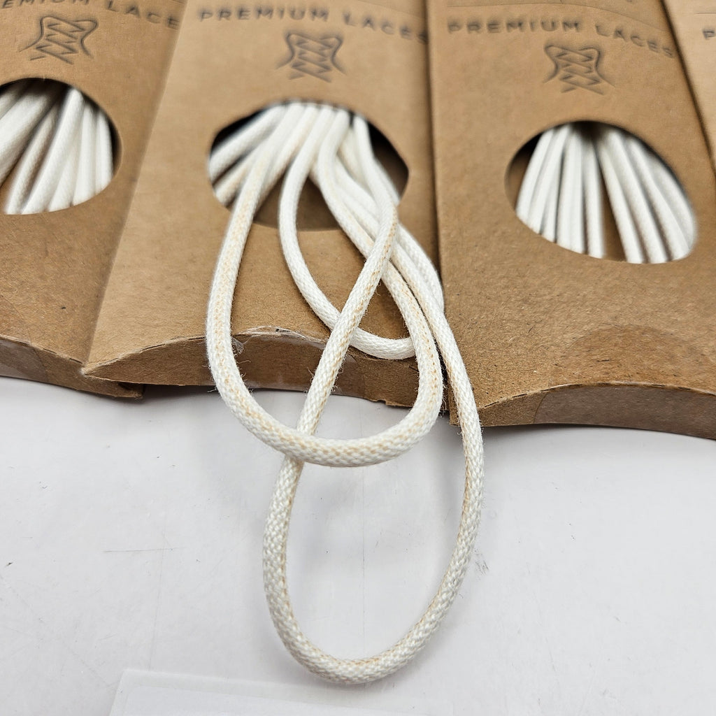 LOT OF 7 - ECCO PREMIUM LACES 100CM WHITE ROUND NIB 1X7 PAIRS