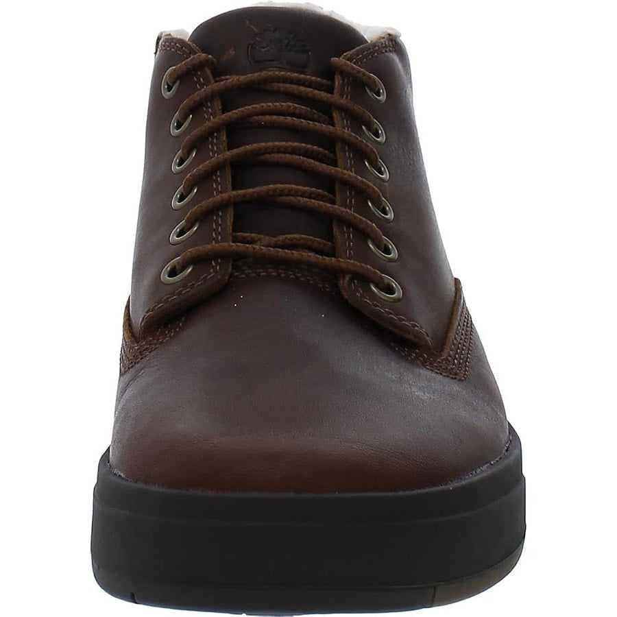 TIMBERLAND MEN'S 13 DAVIS SQUARE WP WARM LINED CHUKKA RUST FULL GRAIN DK BROWN