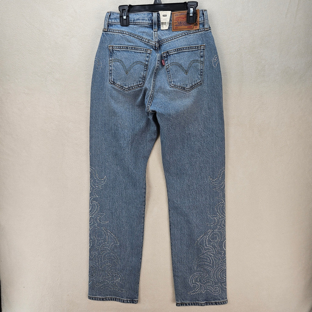 LEVI'S 501 X BEYONCE CURVE JEANS 26X30 WESTERN CRYSTAL NWT $150