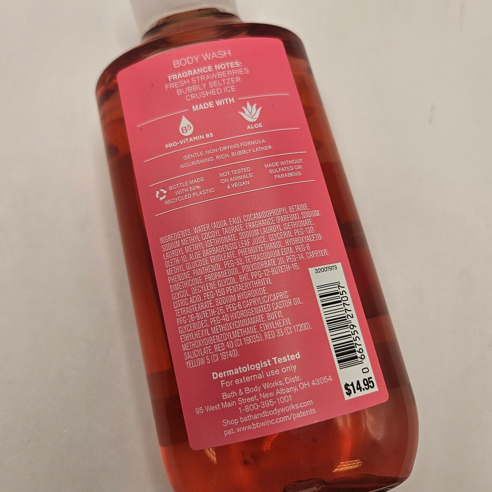 BATH & BODY WORKS 2PK STRAWBERRY SODA BODY WASH 10oz NEW