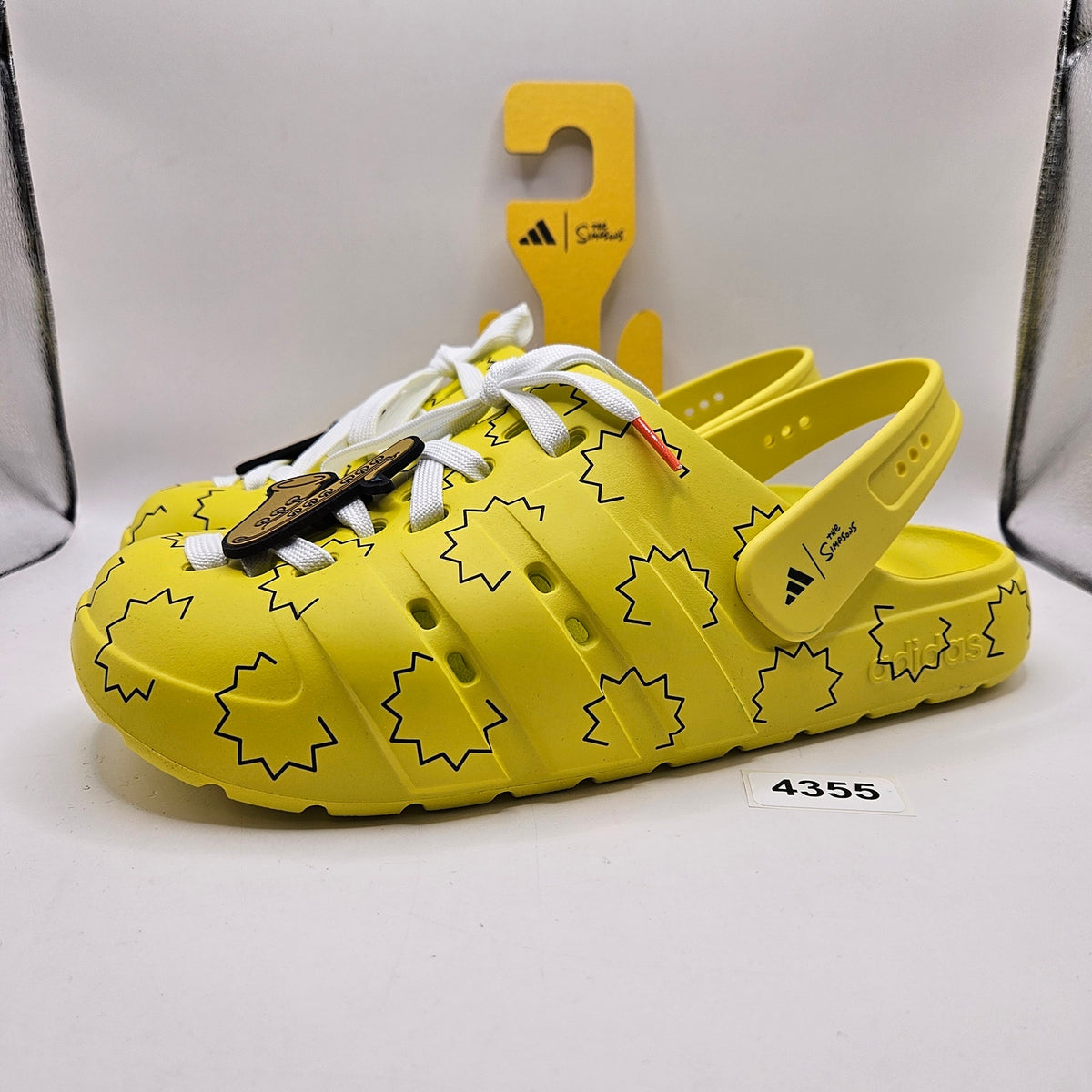 ADIDAS MEN'S 11 THE SIMPSONS ADILETTE CLOG YELLOW BLACK SANDAL HQ2580