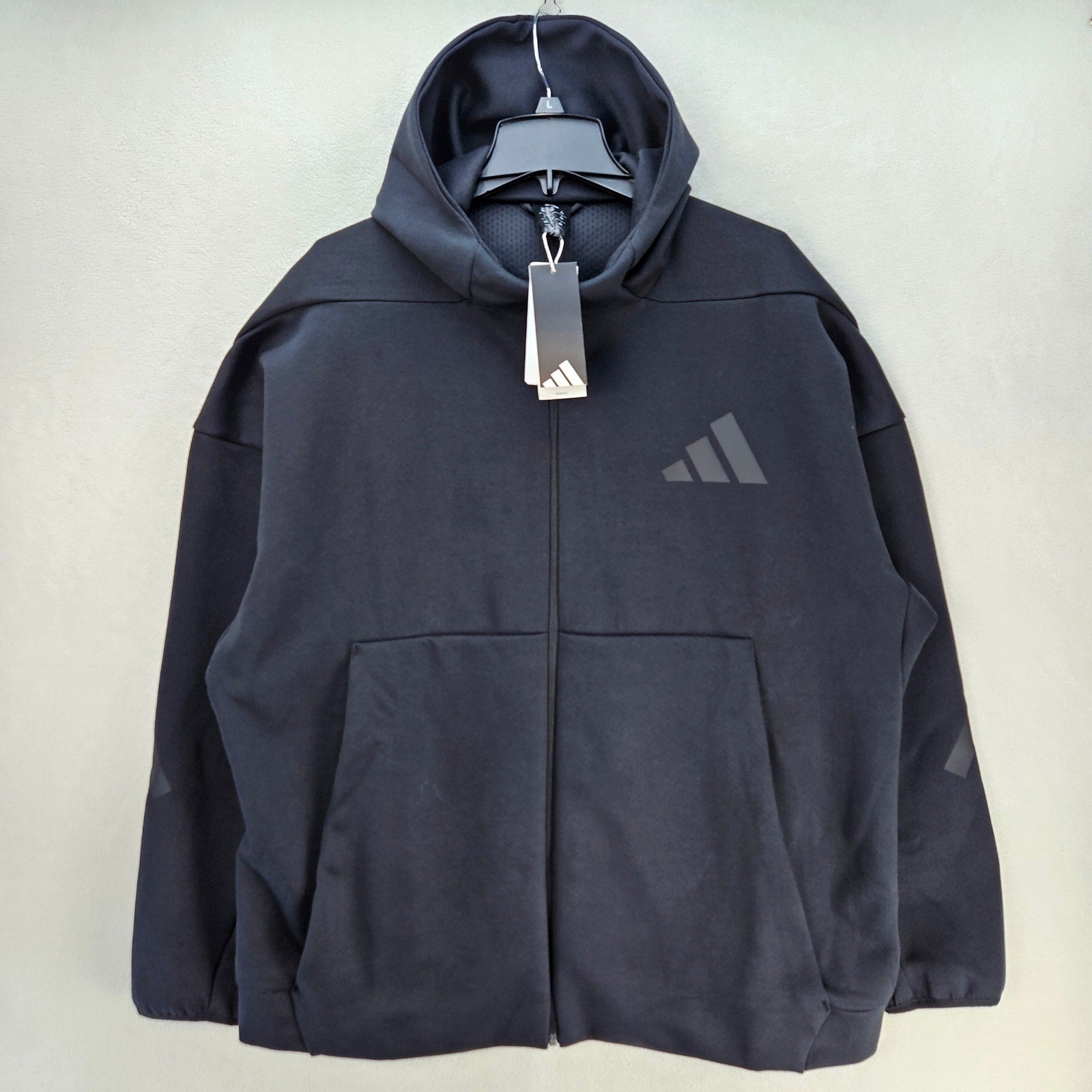 ADIDAS MEN'S XXL Z.N.E FULL ZIP HOODED JACKET BLACK JE7538 NWT RETAIL $110