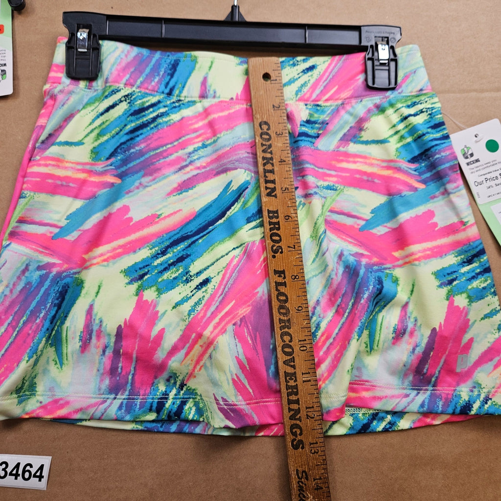 PRINCE GIRLS TENNIS OUTFIT LOT TANK TOP(M) & SKORT(L) MULTICOLOR BRUSHSTROKE NWT