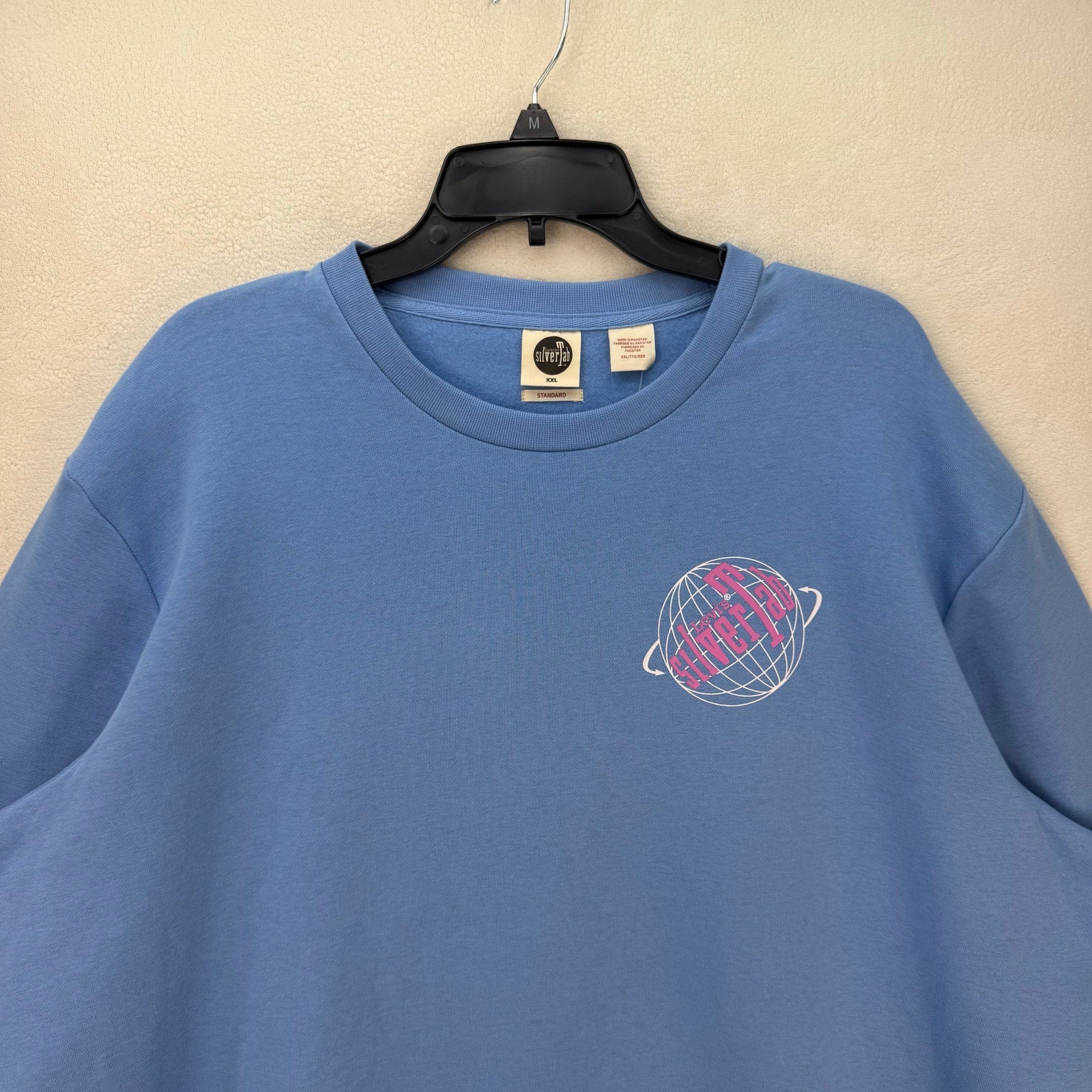 LEVI'S MEN'S XXL SILVERTAB AROUND THE WORLD CREWNECK BLUE PULLOVER