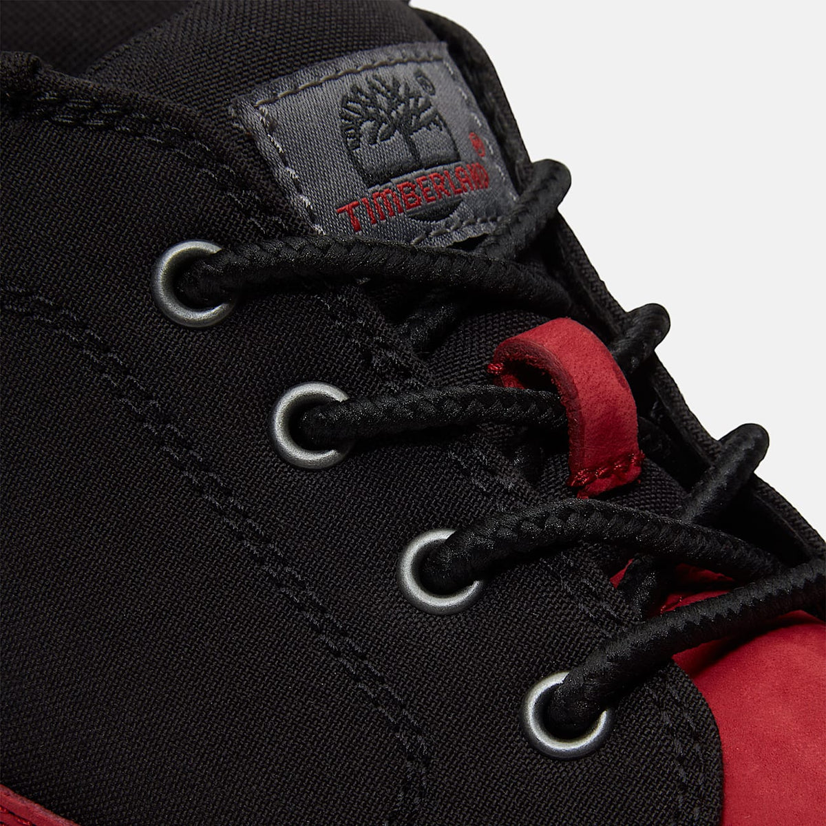 TIMBERLAND MEN'S 10 MID LACE CHUKKA BOOT RED BLACK NUBUCK CANVAS TB0A431HAET