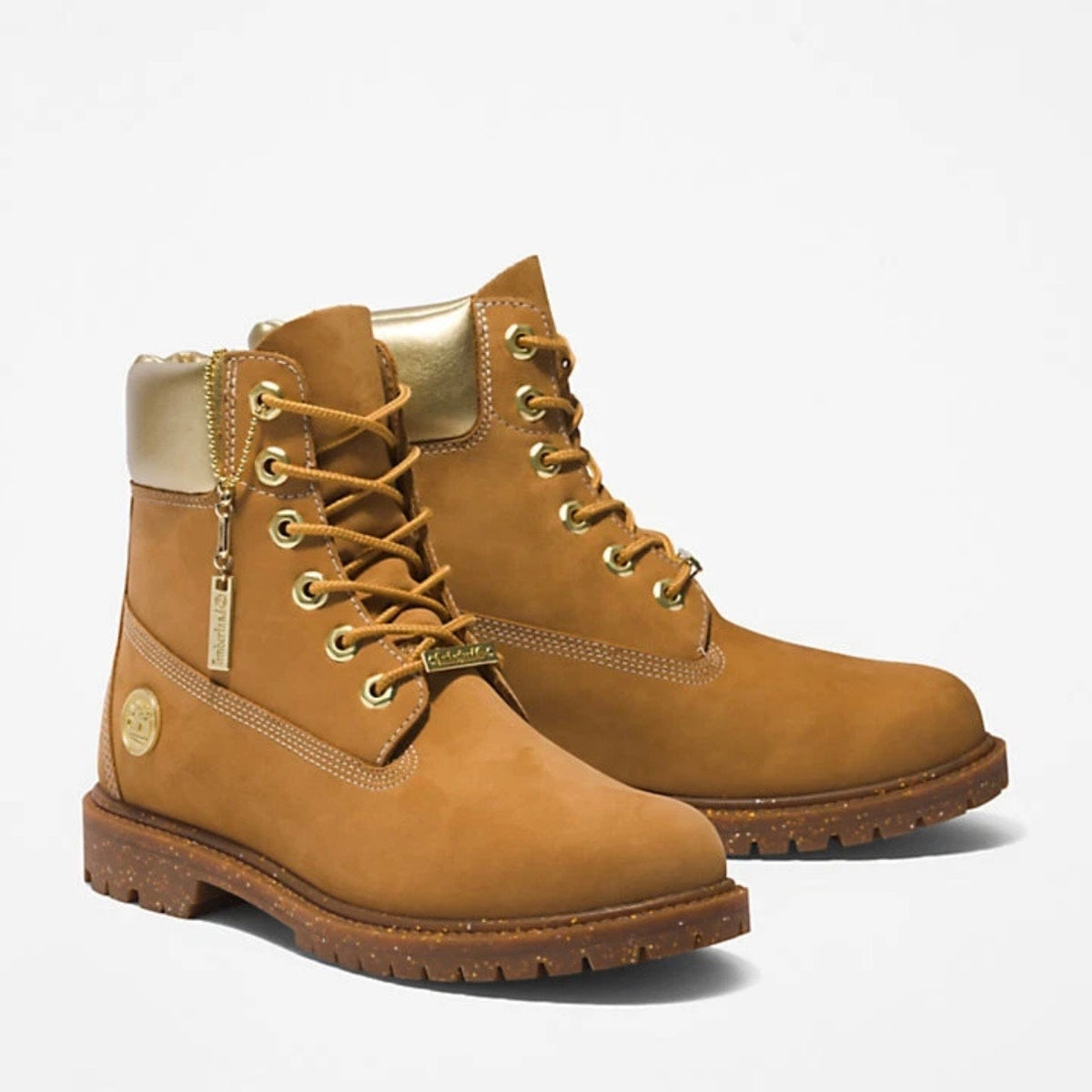 TIMBERLAND Women's 8.5 Heritage 6 IN Boot Premium Wheat Nubuck Waterproof Gold