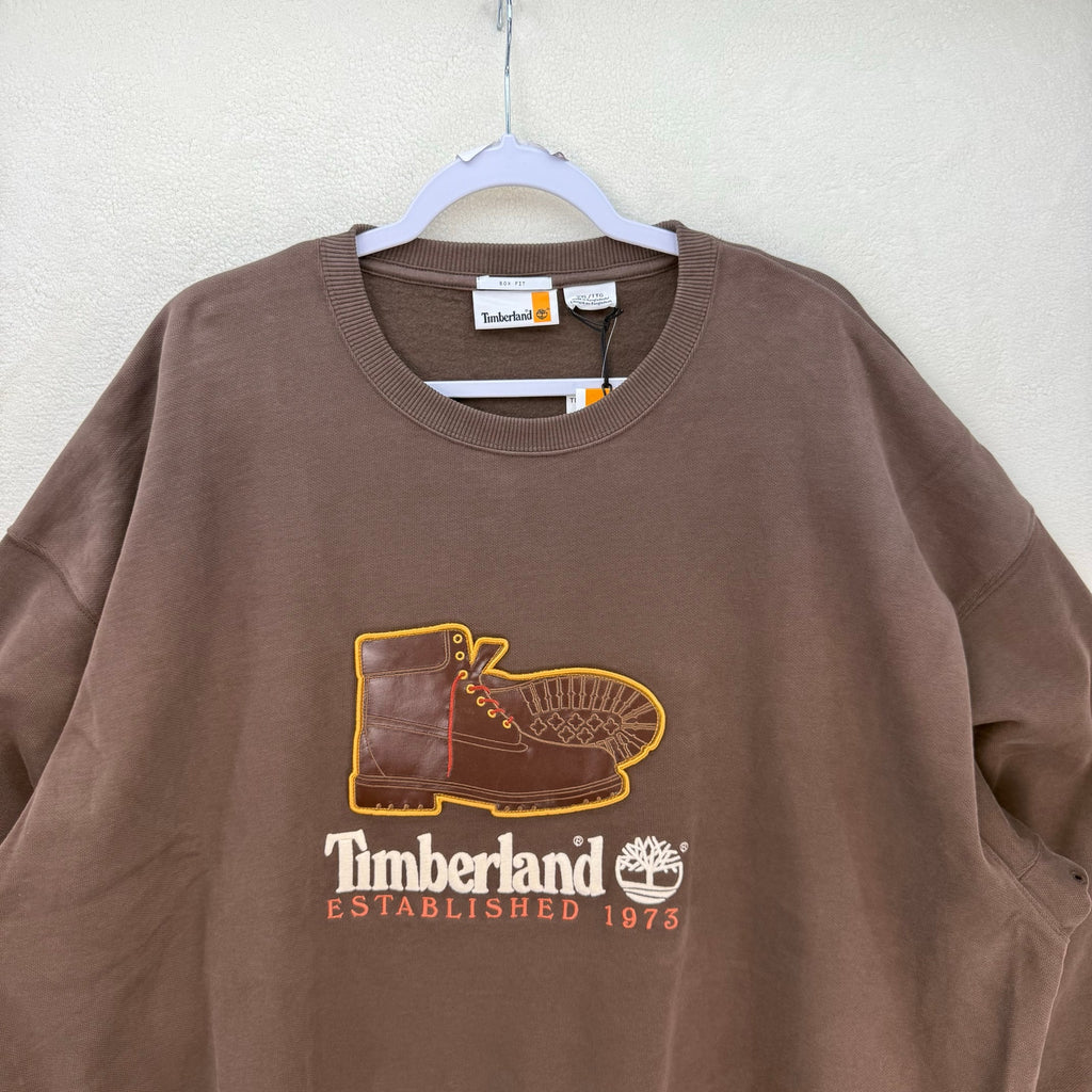 TIMBERLAND MEN'S 2XL VINTAGE Y2K HIP POP OVERSIZED MOCHA CREW