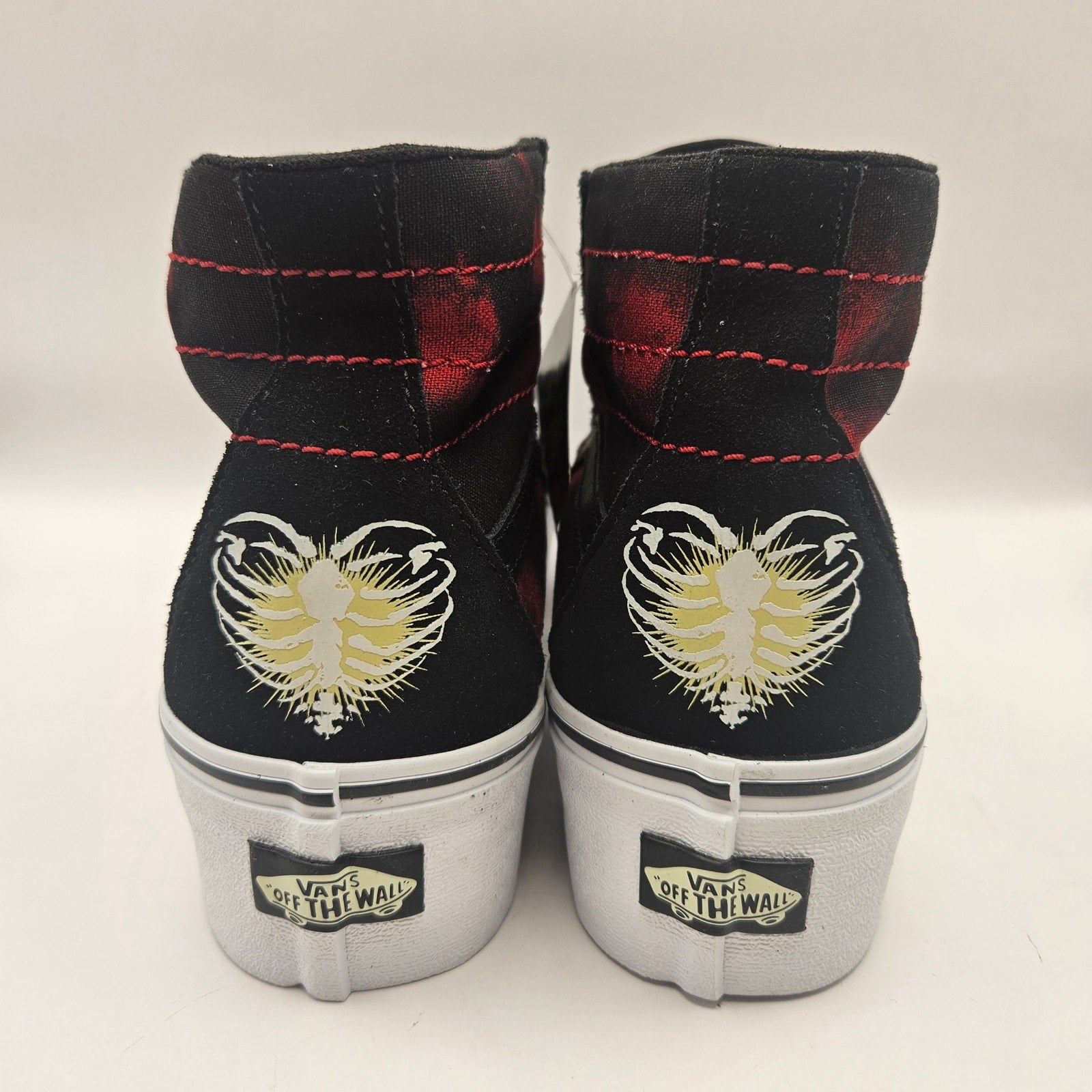 VANS M6.5/W8 SK8 HI TAPERED STACKFORM MIDNIGHT GLOW BLACK RED NWOB
