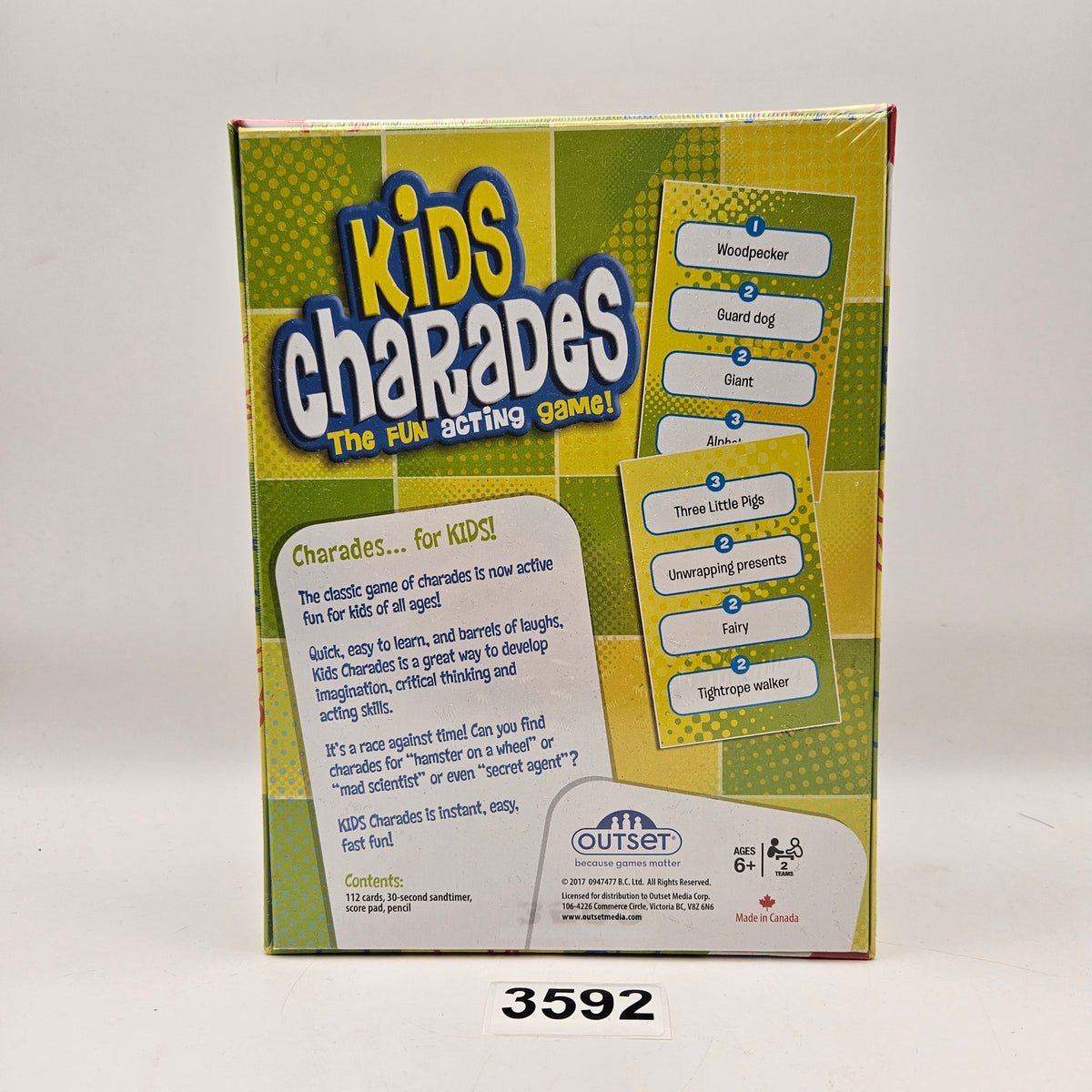KIDS CHARADES THE FUN ACTING GAME OUTSET FAMILY PARTY BOARD GAME AGES 6+ NEW