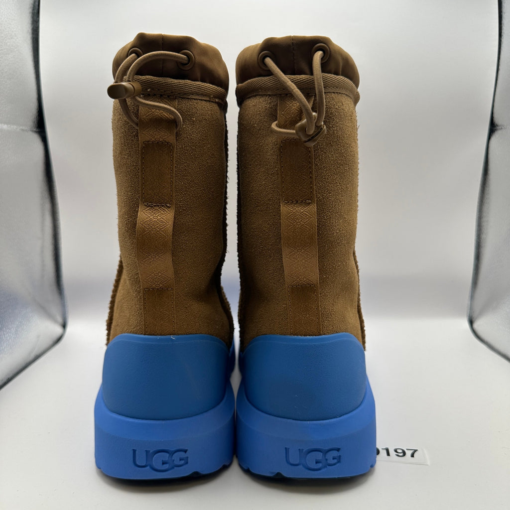 UGG Men's 10 Classic Short Weather Hybrid Chestnut Big Sky Blue Suede Boot 1143992
