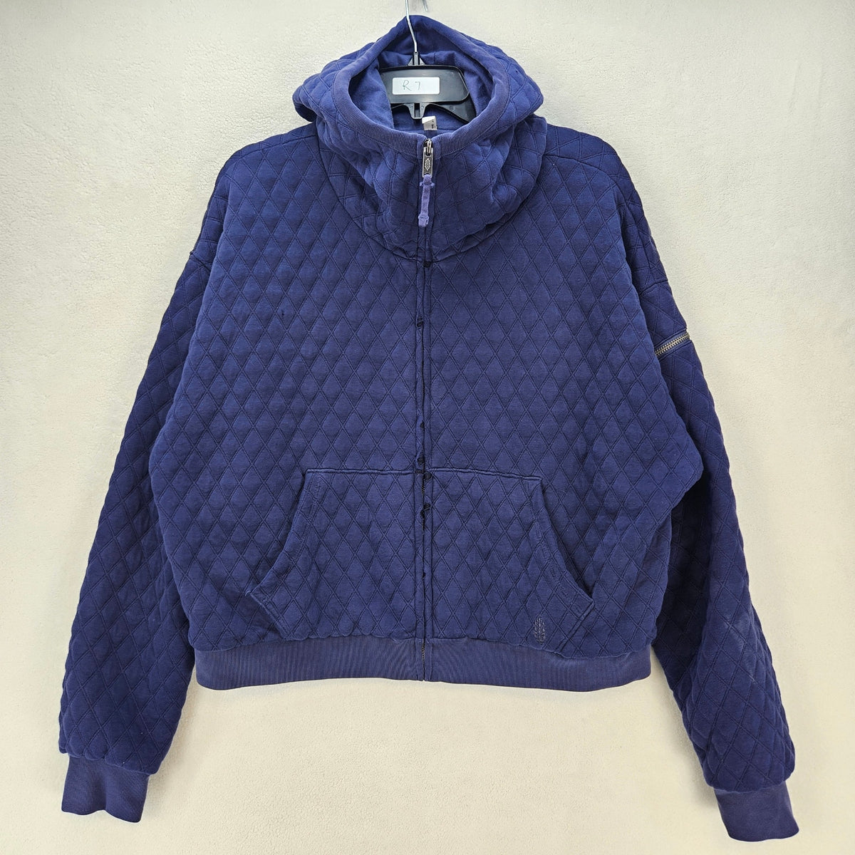 FREE PEOPLE WOMEN'S LARGE PURPLE BLUE DISTRESSED W HOLES AND CUTS