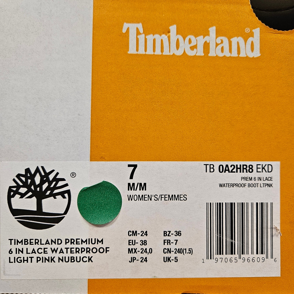 TIMBERLAND WOMEN'S 7 PREMIUM 6 INCH WP BOOT LT PINK NUBUCK NIB