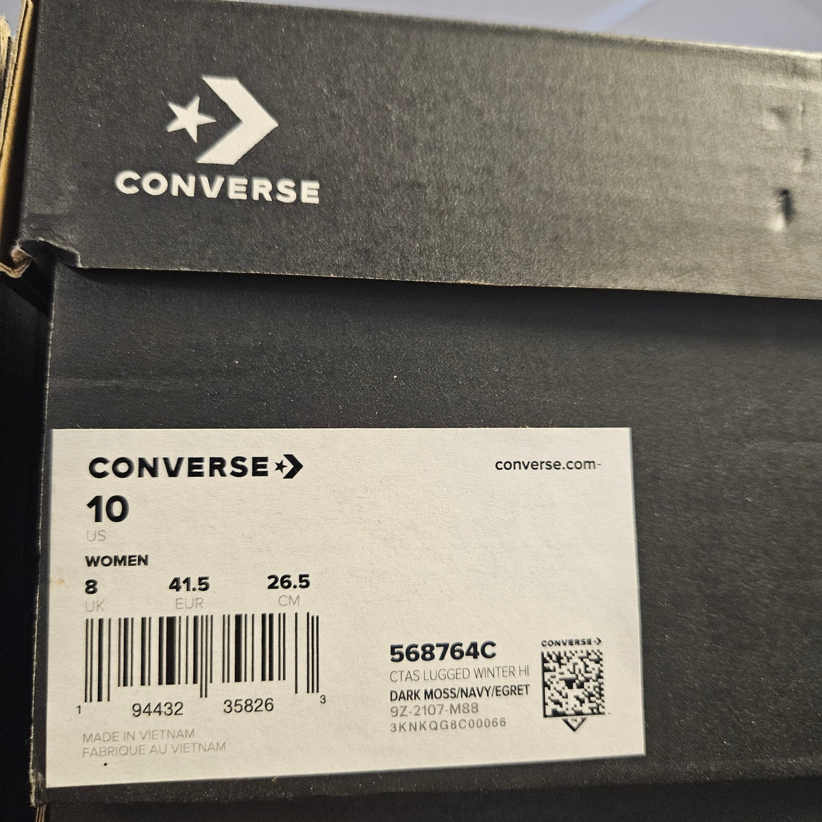 CONVERSE WOMEN'S 10 CHUCK TAYLOR ALL STAR GTX LUGGED LEATHER DARK MOSS GREEN