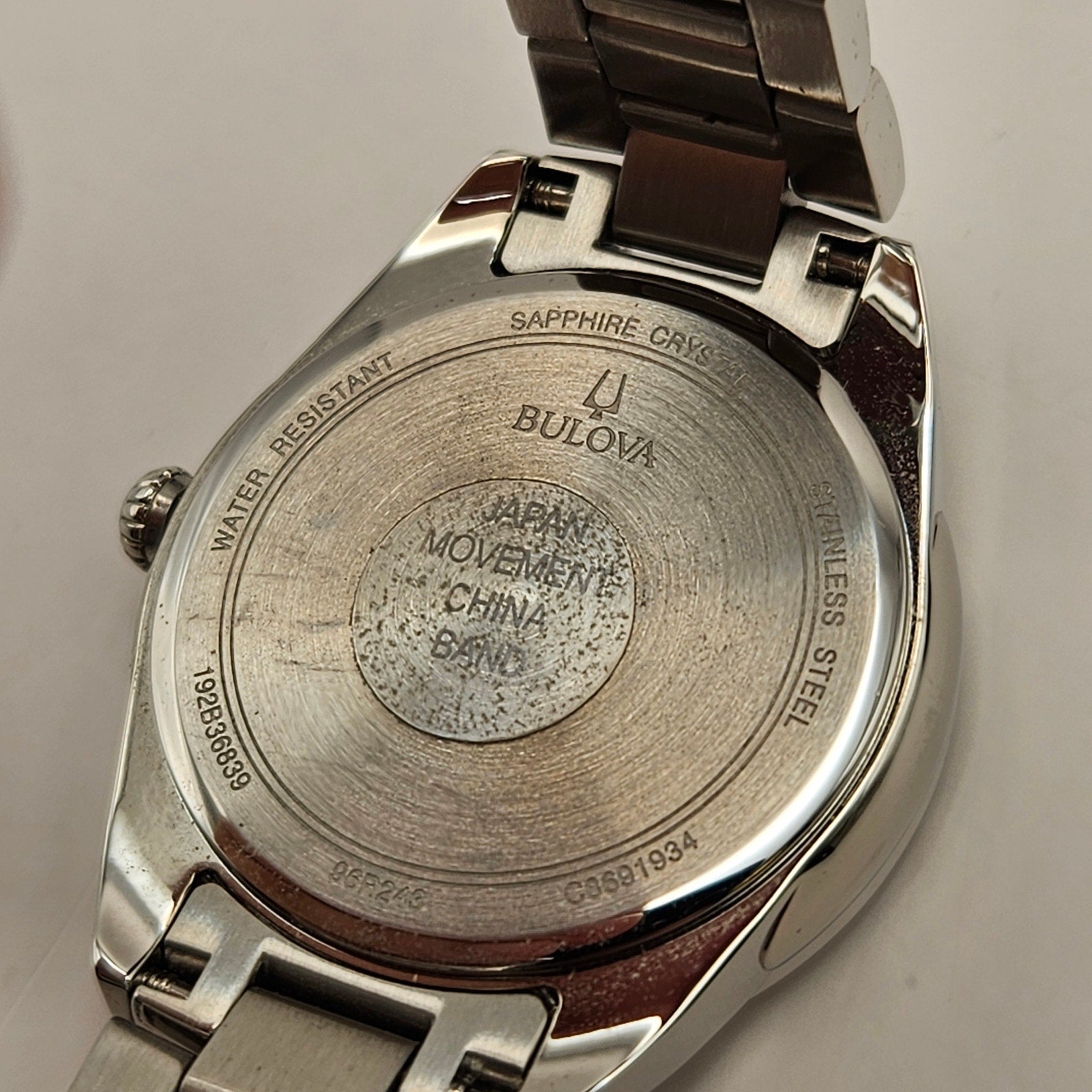BULOVA 96R243 WOMEN'S CLASSIC QUARTZ GEMMED SILVER STAINLESS STEEL WATCH 35MM