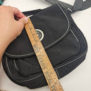 KIPLING FINLEY CROSSBODY NYLON BAG FLAP CLOSURE BLACK