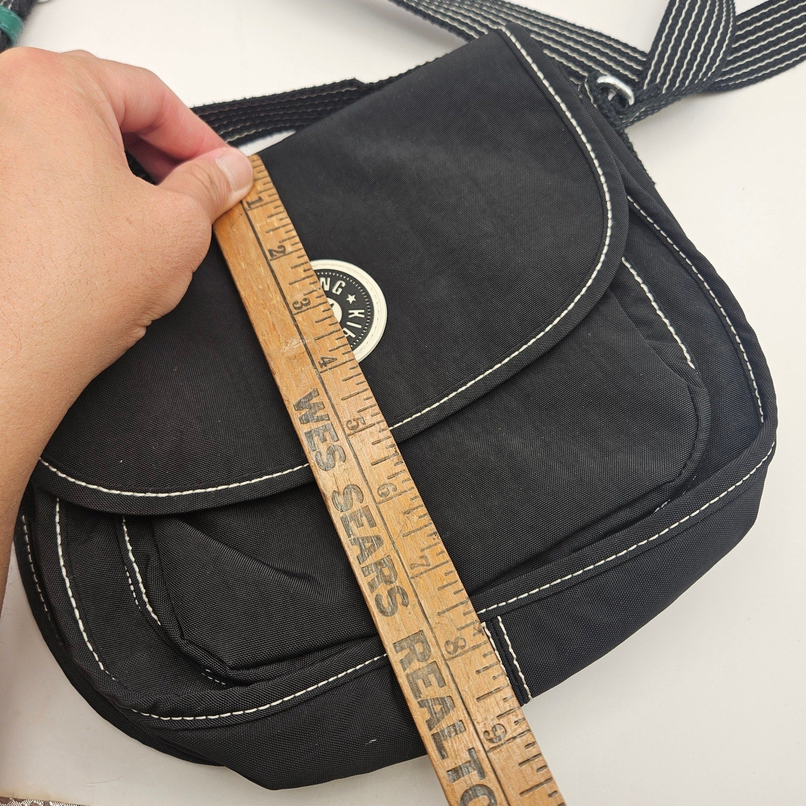 KIPLING FINLEY CROSSBODY NYLON BAG FLAP CLOSURE BLACK