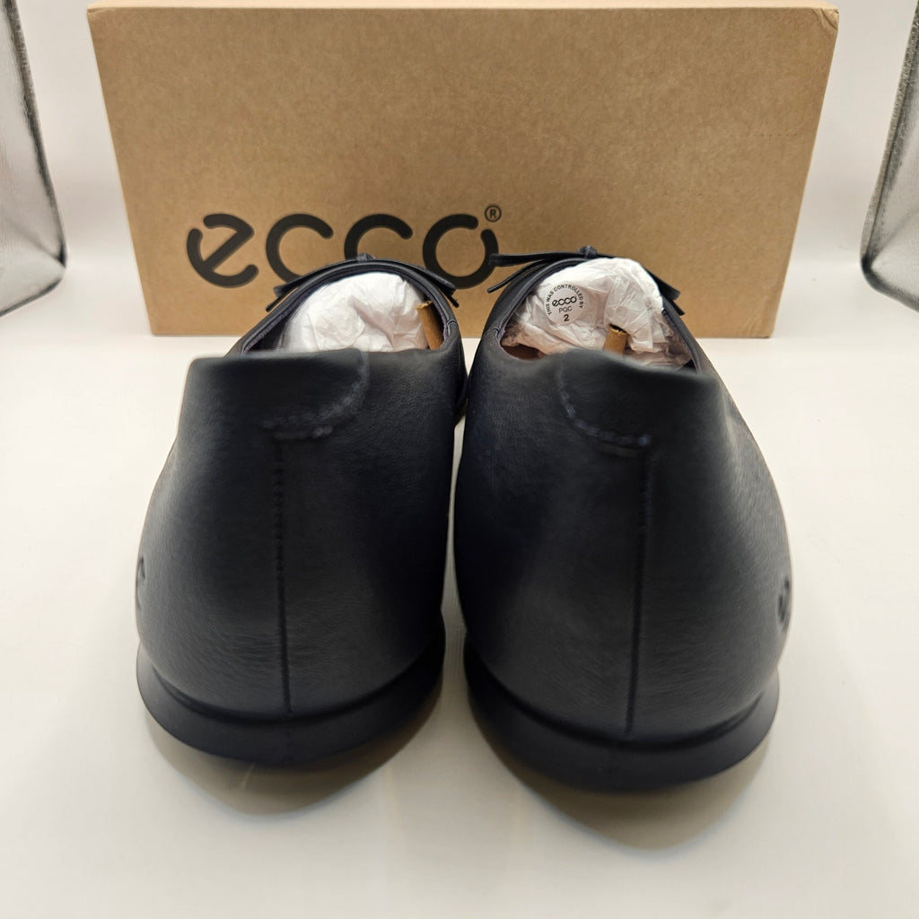 ECCO WOMEN'S 42 BALLERINA TOUCH 2.0 MARINE BLUE NIB LEATHER MADE IN PORTUGAL