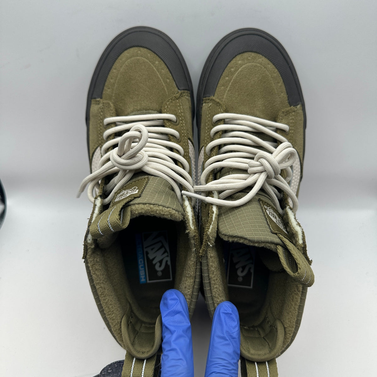 VANS Mens 6.5 MTE Sk8 Hi Olive Green Winter Sneaker