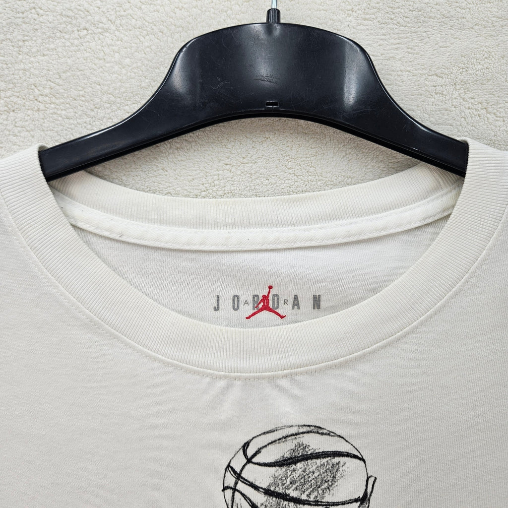 NIKE AIR JORDAN X OFF WHITE MEN'S XL COLLABORATION TSHIRT WHITE HOOP HEROES