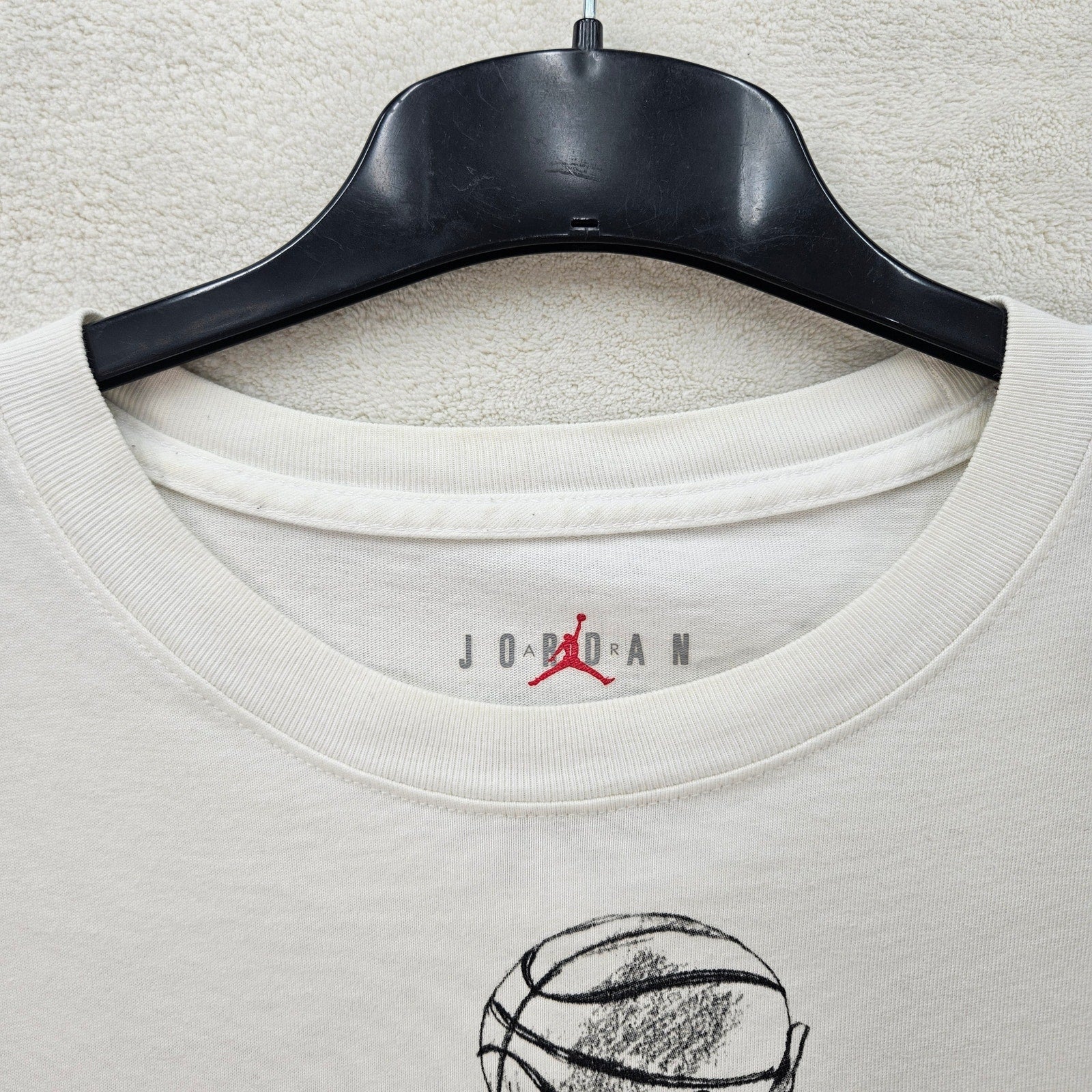 NIKE AIR JORDAN X OFF WHITE MEN'S XL COLLABORATION TSHIRT WHITE HOOP HEROES