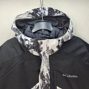COLUMBIA MEN'S XXL 3 IN 1 INTERCHANGE NORDIC POINT SKI SNOW JACKET BLK WHT PRINT