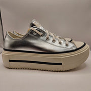 CONVERSE MEN'S 8.5 CHUCK TAYLOR LIFT STACK PLATFORM SILVER METALLIC A16406C