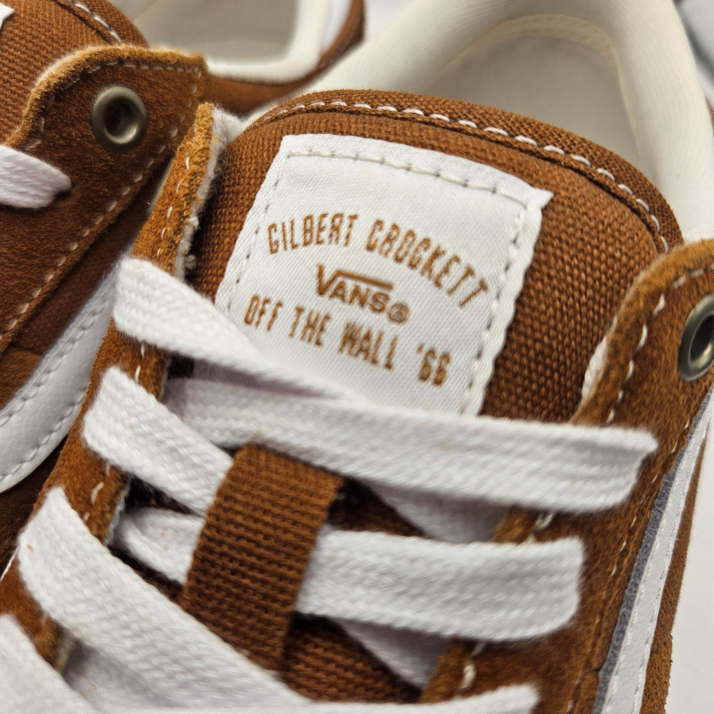 VANS MEN'S 10 GILBERT CROCKETT SKATE SHOES GOLDEN BROWN CANVAS POPCUSH NWOB