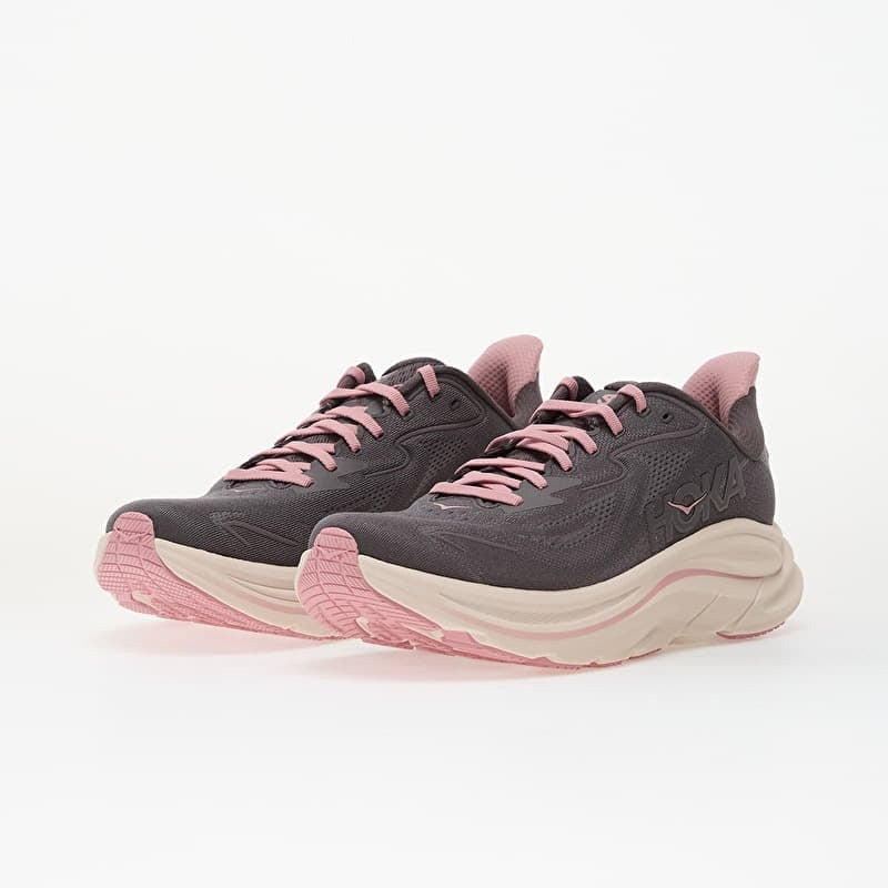 HOKA WOMEN'S 9 CLIFTON 10 RUNNING SHOES 1162031GXYD GALAXY DRIED ROSE GRAY