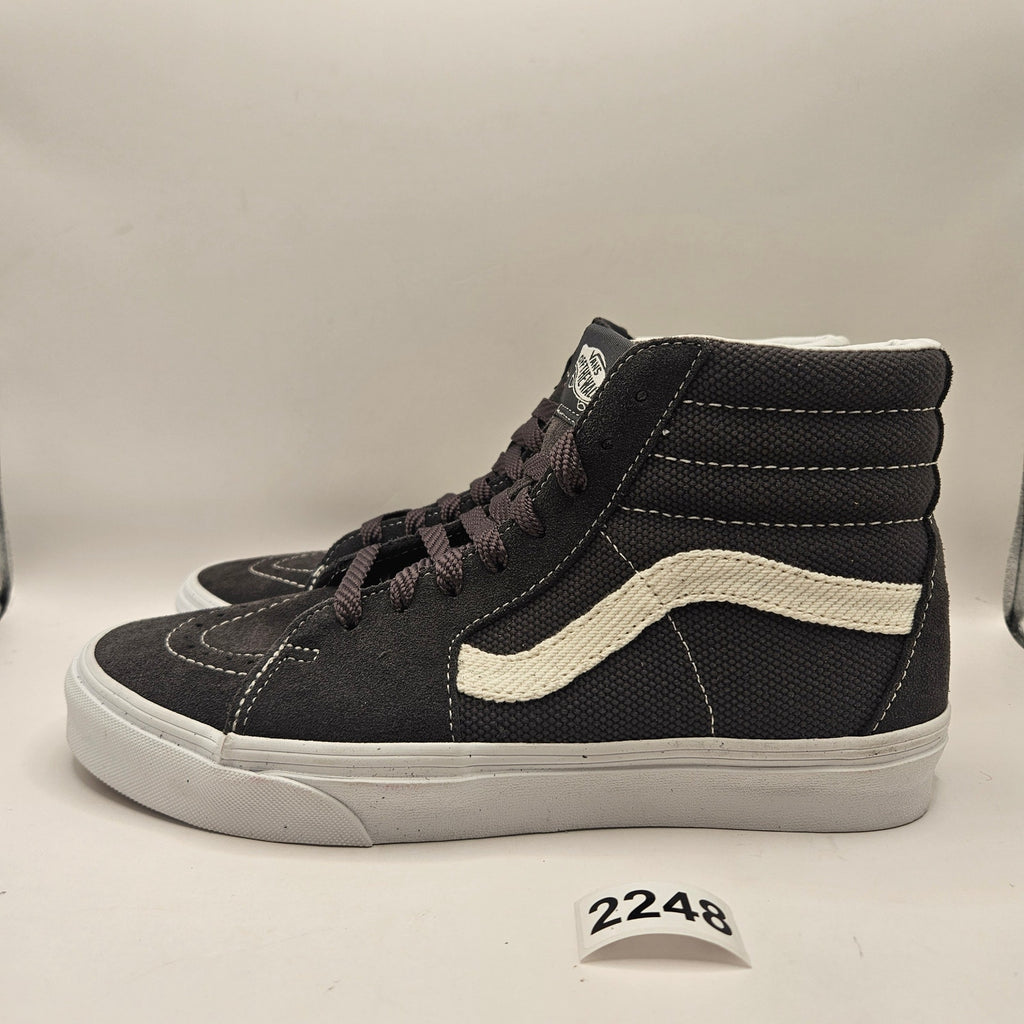 VANS MEN'S 8 GRAY TEXTURED ASPHALT SK8 HI NWOB HIGH TOP SNEAKER