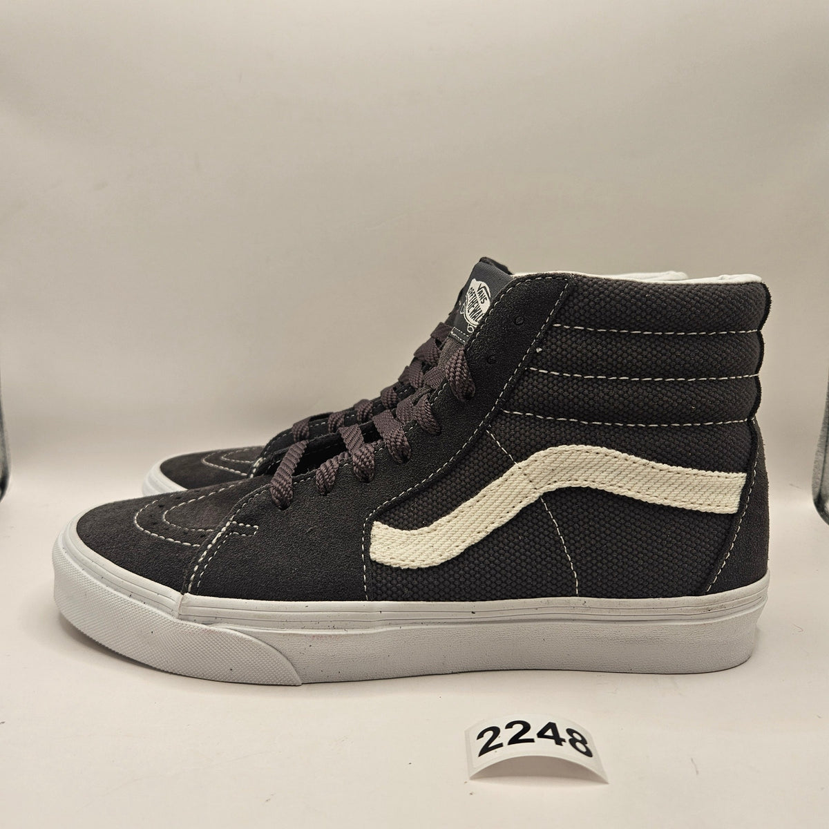 VANS MEN'S 8 GRAY TEXTURED ASPHALT SK8 HI NWOB HIGH TOP SNEAKER