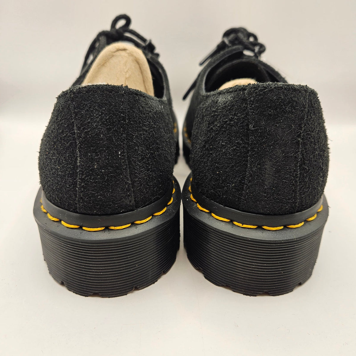 DR MARTENS MEN'S 8 BLACK BEX EXPOSED ST STEEL TOE 1461 OXFORD SHOES SUEDE