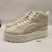 PUMA WOMEN'S 8.5 KARMEN II MID ANIMAL FEVER SNEAKERS WHITE PUMA GOLD 397460-01