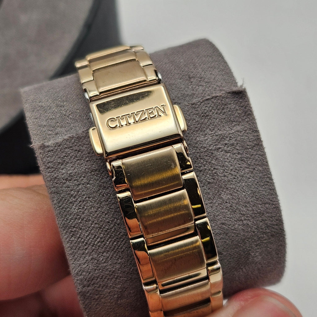 CITIZEN FE1163-56A SILHOUETTE WOMEN'S ECO DRIVE SWAROVSKI CRYSTAL GOLDTONE WATCH