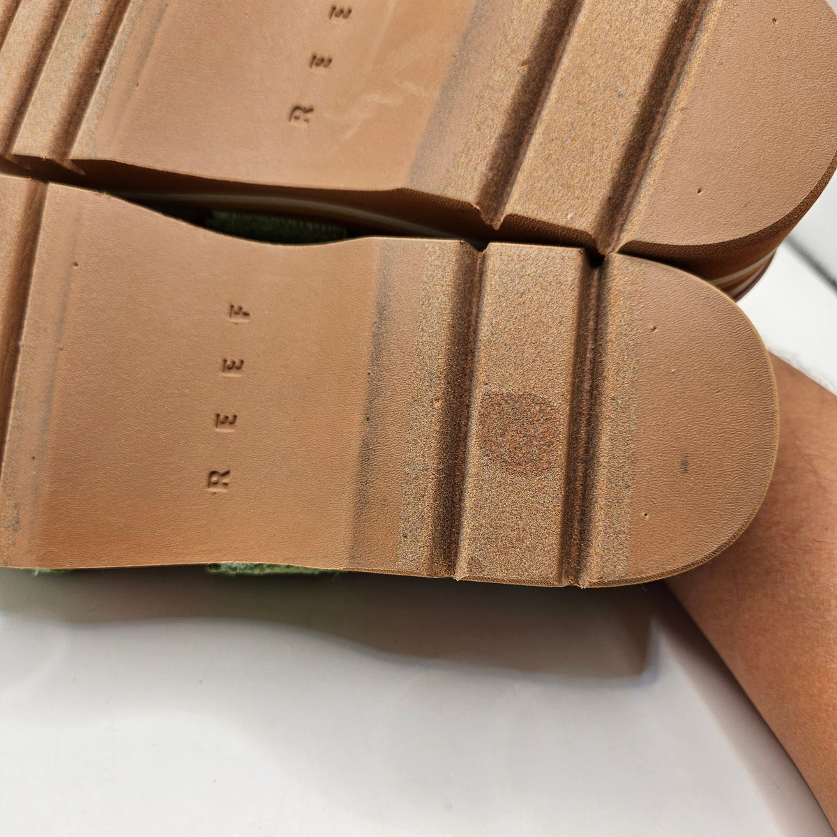 REEF WOMEN'S 9 PLATFORM SANDALS MATCHA GREEN CORK SOLE