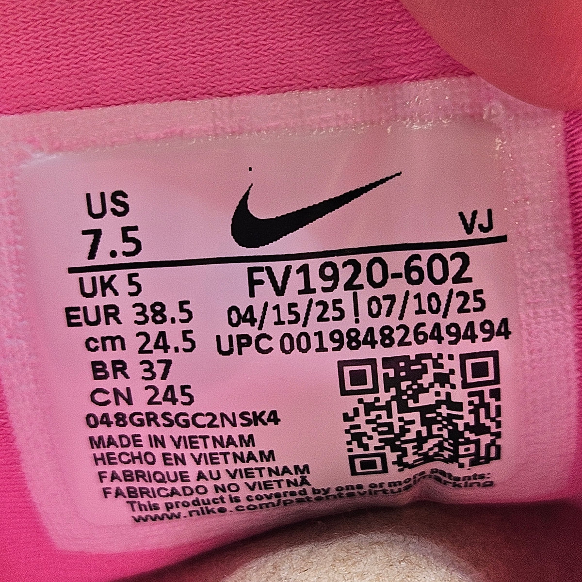 NIKE WOMEN'S 7.5 AIR MAX MUSE PINK SPELL FV1920-602 NWOB LOW TOP SNEAKER