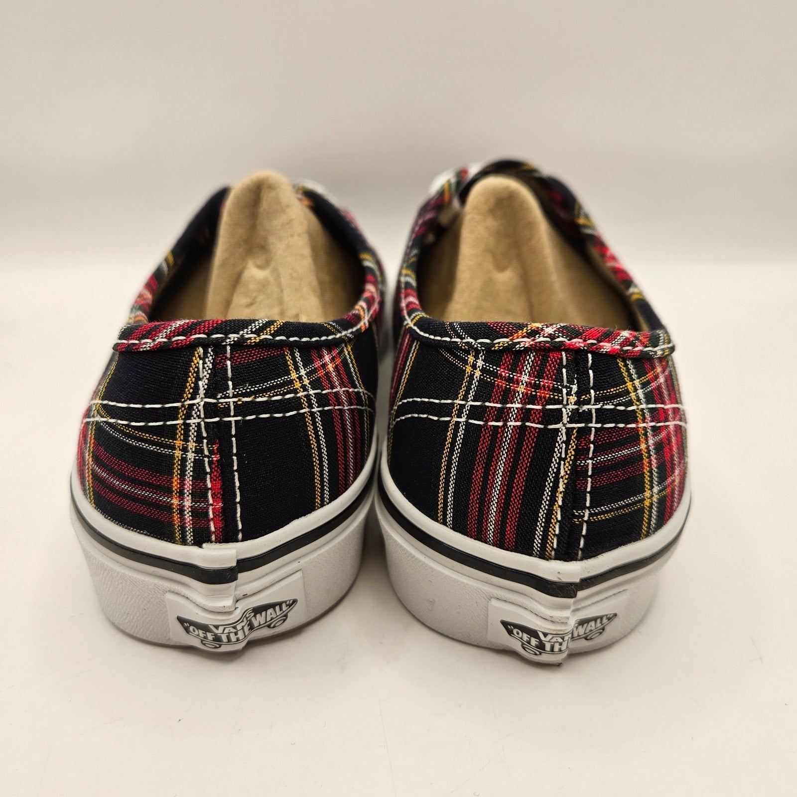 VANS WOMEN'S 6.5 AUTHENTIC LOW TOP SNEAKER PLAID NAVY NWOB VN000EGABX9