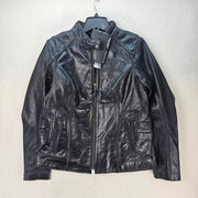 HARLEY DAVIDSON WOMEN'S LARGE CAFE RACER MODULAR LEATHER JACKET BLK 98019-23VW