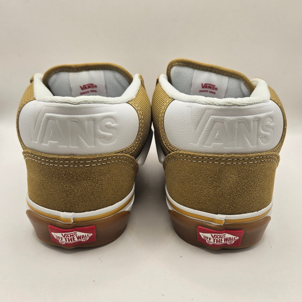 VANS WOMEN'S 8 KNU MID KHAKI GUM SKATEBOARDING SHOES NWOB