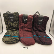 LOT OF 3 - STANCE WOMEN'S SMALL HOUSE SLIPPERS GREEN/RED/WINE