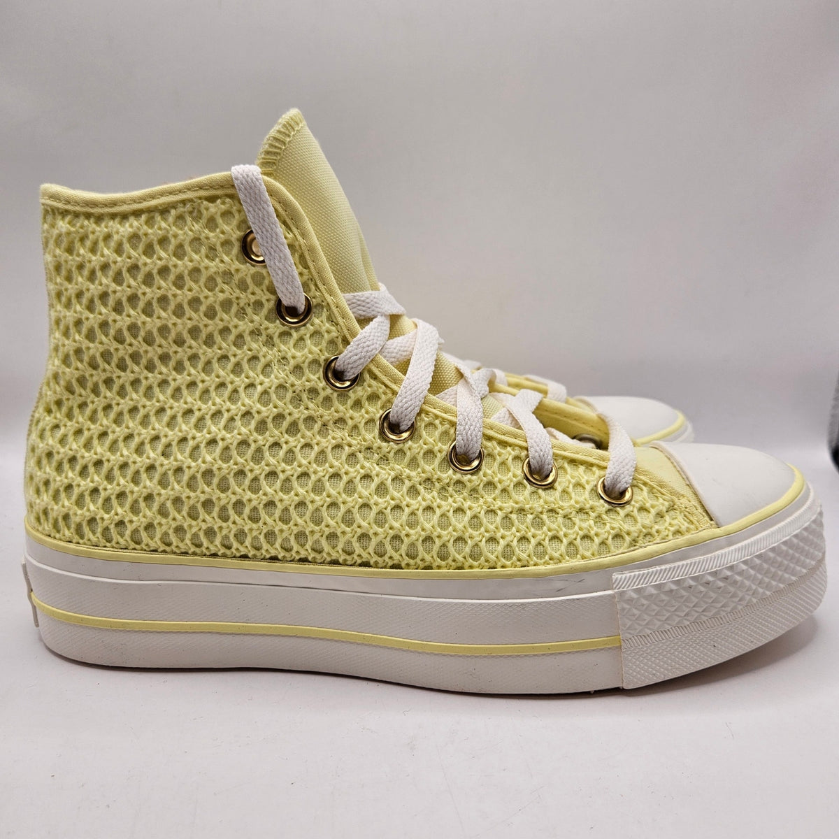 CONVERSE WOMEN'S 7.5 CHUCK TAYLOR ALL STAR LIFT HI PLATFORM LEMON SLUSHY A14967C